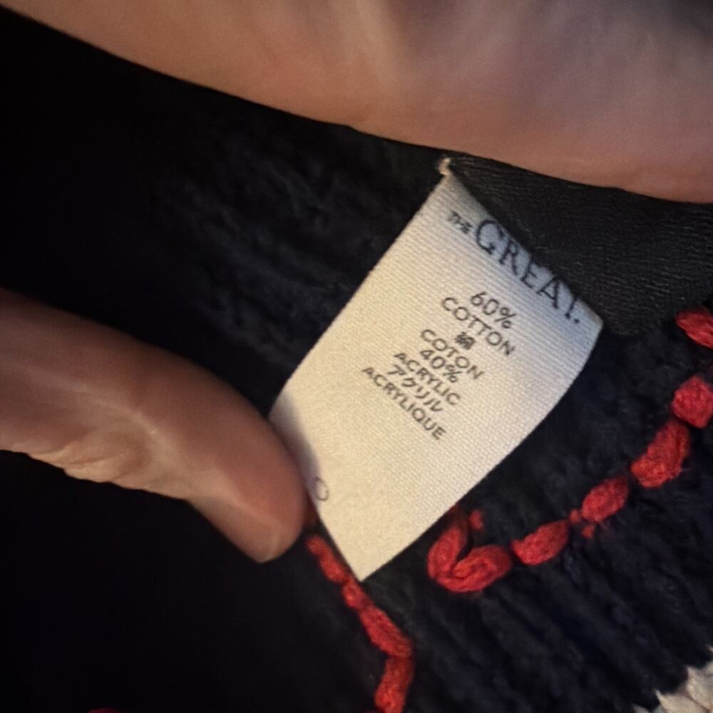 The Great THE SAILBOAT LODGE CARDIGAN Navy Blur Knit Sz 2 (medium) NWOT $450 - Picture 8 of 10